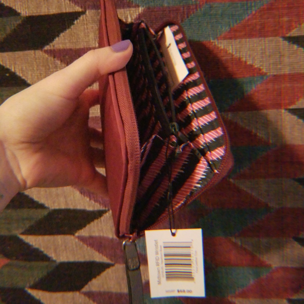 Vera Bradley Red Wristlest Wallet - Picture 2 of 5